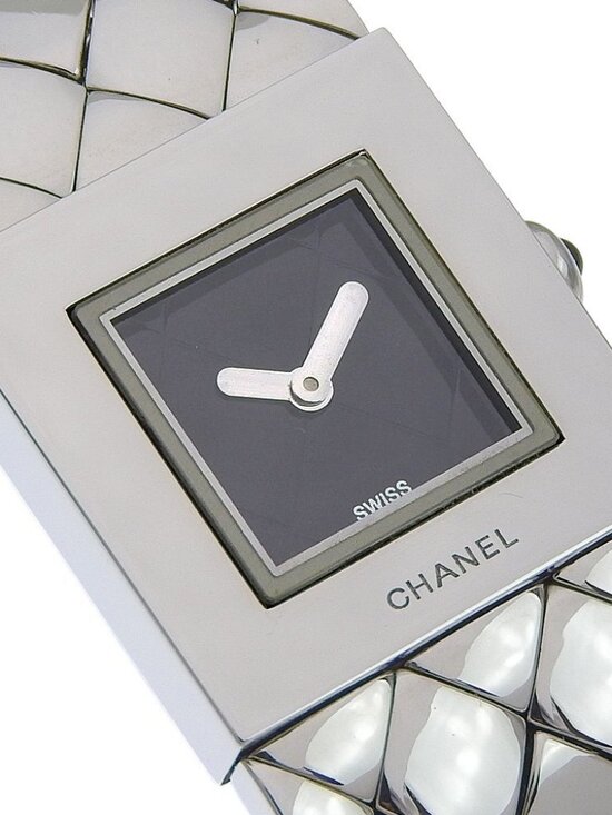CHANEL Matelasse Watches H0009 Silver blackDial Stainless Steel Quartz Ana... main image 12